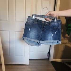 Trendy Distressed Blue Jean Shorts